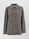 P.a.r.o.s.h . Green Check Cotton Shirt With Rhinestone Embellishments In Multi