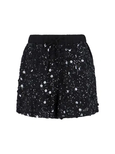 P.a.r.o.s.h Sequin Shorts In Black