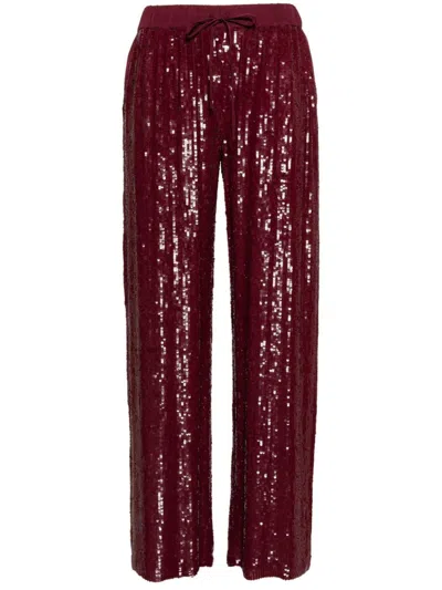 P.a.r.o.s.h Sequin Straight-leg Trousers In Red