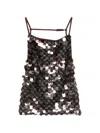 P.a.r.o.s.h Sleeveless Sequin Top Scoop Neck Fitted In Brown
