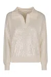 P.a.r.o.s.h Parosh Sequin Sweater In Panna
