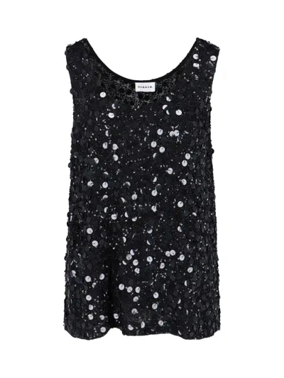 P.a.r.o.s.h Sequin Tank Top In Black  