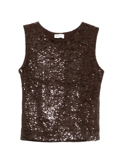 P.a.r.o.s.h Sequin Top In Brown