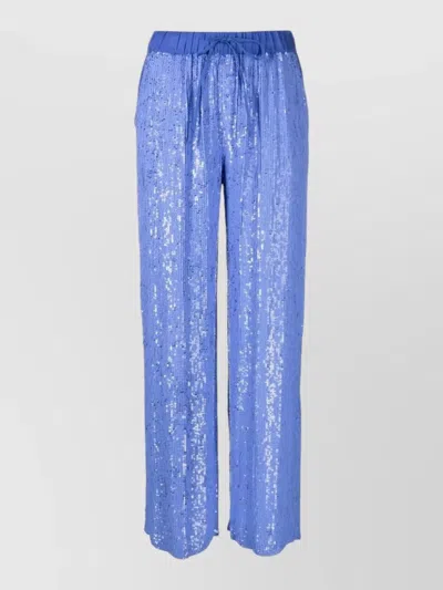 P.a.r.o.s.h Sequin Wide Leg Premium Tailored Pants In Blue