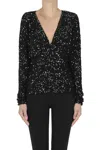 P.a.r.o.s.h Sequined Blouse In Black
