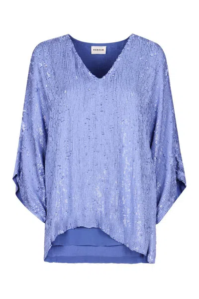 P.a.r.o.s.h Parosh Sequined Blouse In Purple