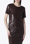 P.a.r.o.s.h P. A.r. O.s. H. Sequinned Top In Brown