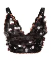 P.a.r.o.s.h Sequined Cropped Top In Brown