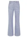 P.a.r.o.s.h Parosh Sequined Flared Blue Jeans In Blue