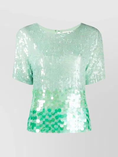 P.A.R.O.S.H SEQUINED GRADIENT TOP KEYHOLE BACK