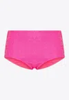 P.a.r.o.s.h Sequined High-waisted Bikini Bottoms In Pink