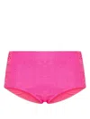 P.a.r.o.s.h Sequined High-waisted Bikini Bottoms In Rosa Fluo