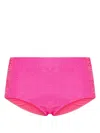 P.a.r.o.s.h Sequined High-waisted Bikini Bottoms In Rosa Fluo