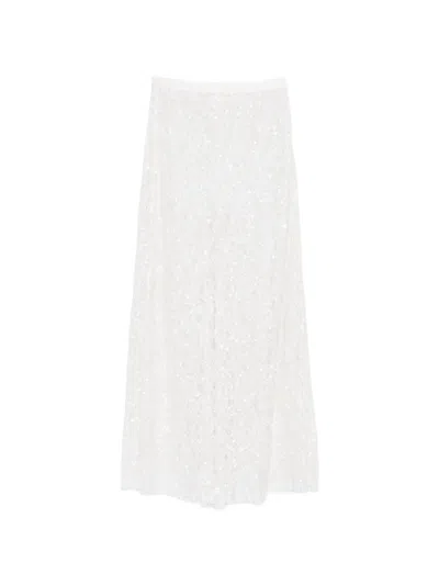 P.a.r.o.s.h Sequined Maxi Skirt In White