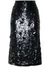 P.a.r.o.s.h Sequined Midi Skirt In Blue