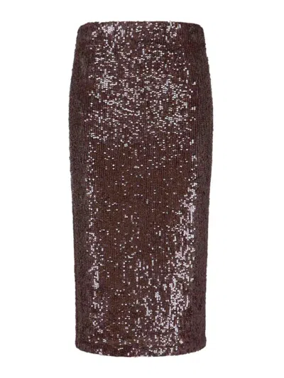 P.a.r.o.s.h P. A.r. O.s. H. Sequinned Midi Skirt In Brown