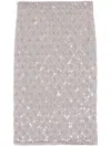 P.a.r.o.s.h Sequined Midi Skirt In Neutrals