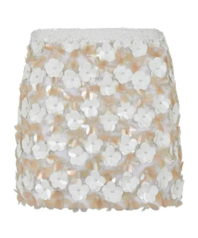 P.a.r.o.s.h Sequined Midi Skirt In White