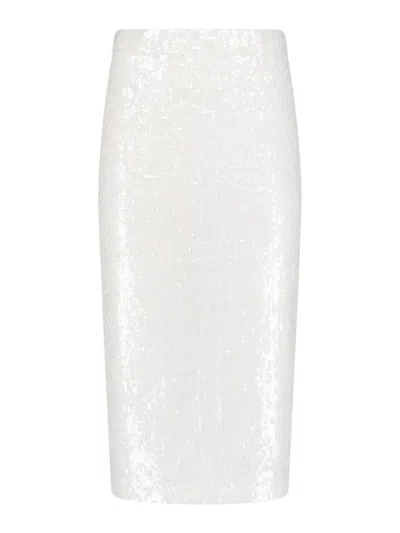 P.a.r.o.s.h Sequined Midi Skirt In White