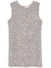 P.a.r.o.s.h Gray Tank Top With Sequins In 中性色