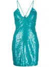 P.a.r.o.s.h Parosh Sequined Mini Dress In Clear Blue