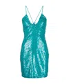 P.a.r.o.s.h Parosh Sequined Mini Dress In Green