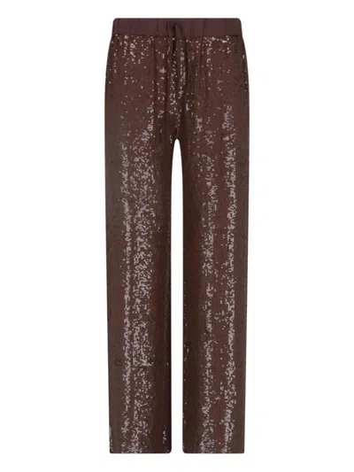 P.a.r.o.s.h Parosh Viscose Draped Trousers In Brown