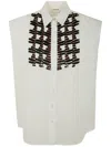 P.a.r.o.s.h Sequin-embellished Sleeveless Shirt In Brown