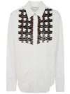 P.a.r.o.s.h Sequined Plastron Shirt In White