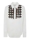 P.a.r.o.s.h Sequined Plastron Shirt In White