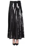P.a.r.o.s.h Sequined Pleated Midi Skirt In Brown