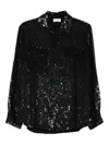 P.a.r.o.s.h Long Sleeve Top With Sequin Chest Pockets In Black