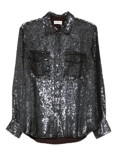 P.a.r.o.s.h Parosh Sequined Shirt In Brown