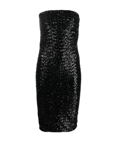 P.a.r.o.s.h Sequined Shoulder-length Dress In Black