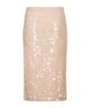 P.a.r.o.s.h White Glow Full Sequins Longuette Skirt In Nude