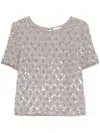 P.a.r.o.s.h Sequined T-shirt In Neutrals