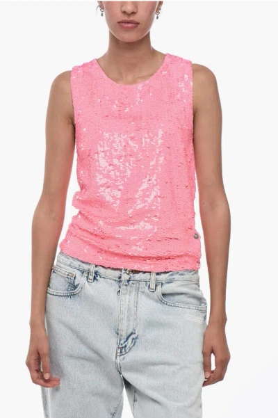 P.a.r.o.s.h Sequined Tank Top In Pink