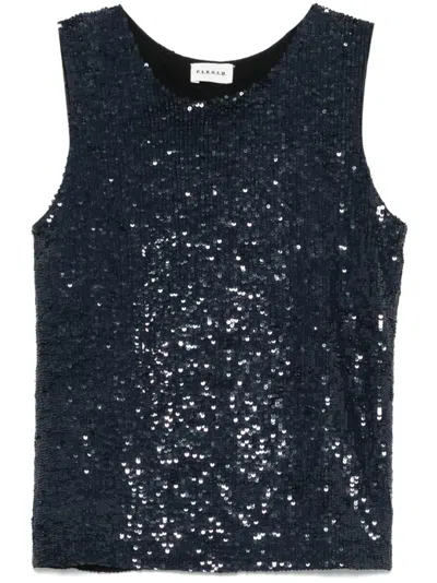 P.a.r.o.s.h Sequined Tank Top In Blue