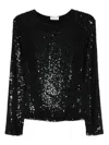 P.a.r.o.s.h Black Full Sequin Blouse In Black