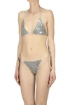 P.a.r.o.s.h Sequined Triangle Bikini In Gray
