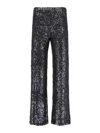 P.a.r.o.s.h Straight-leg Trousers With Sequined Surface In Black