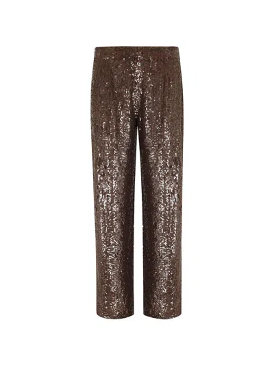 P.a.r.o.s.h Sequined Trousers In Brown
