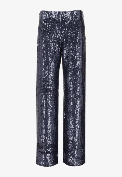 P.a.r.o.s.h Sequined Wide-leg Pants In Brown