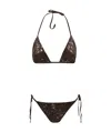 P.a.r.o.s.h Triangle Bikini Micro Sequins Sliding Cups In Brown