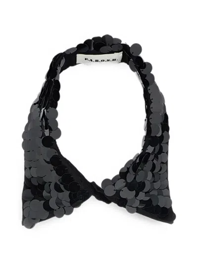 P.a.r.o.s.h Sequin-embellished Collar In Black