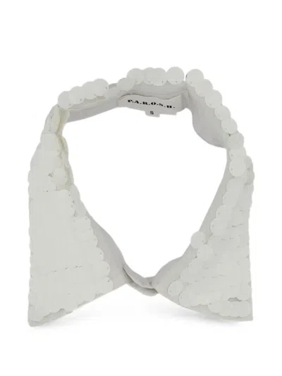 P.a.r.o.s.h Sequin-embellished Collar In White