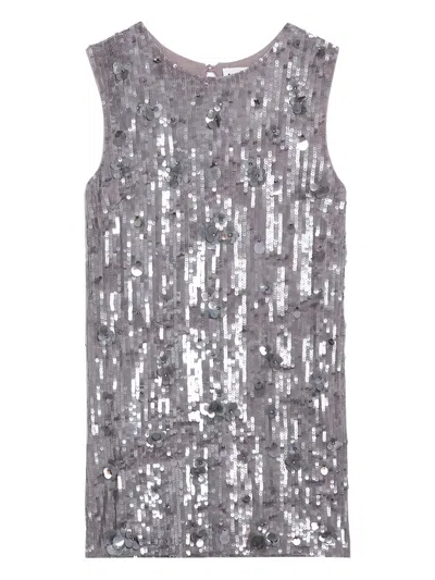 P.a.r.o.s.h Sequin-embellished Mini Dress In Gray