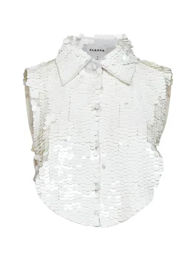 P.a.r.o.s.h Sequin-embellished Shirt In White