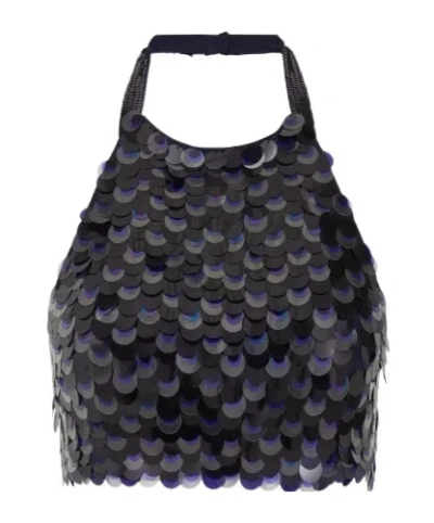 P.a.r.o.s.h Sequin-embellished Top In Black