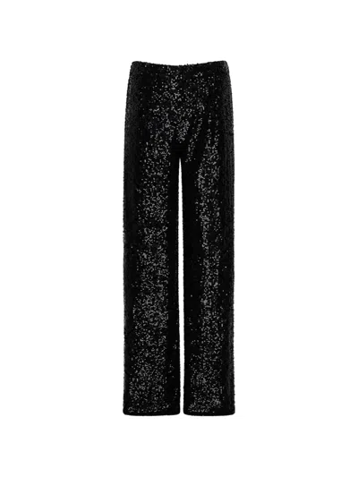 P.a.r.o.s.h High-waist Sequined Trousers With Straight-leg Silhouette In Black